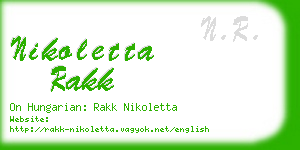 nikoletta rakk business card
